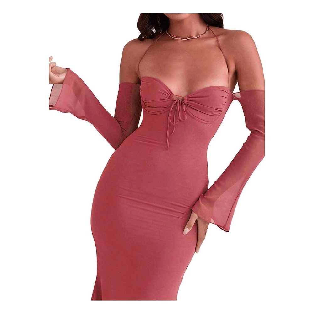 Midi Long Dress Bodycon Night Party Dress size large